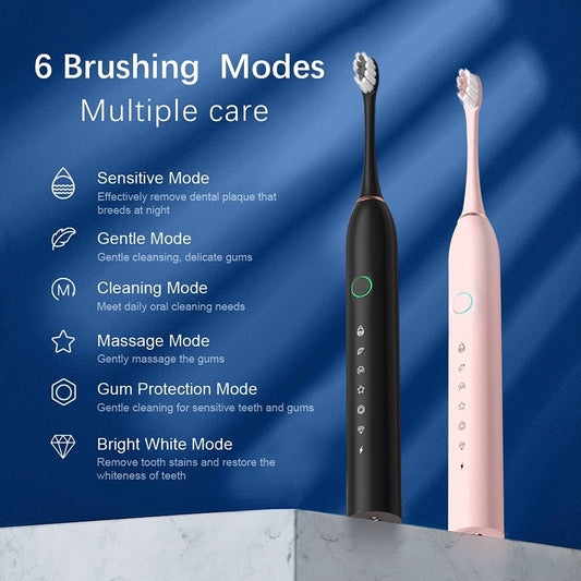 Rechargeable Whitening Toothbrush for Adults, IPX7 Waterproof